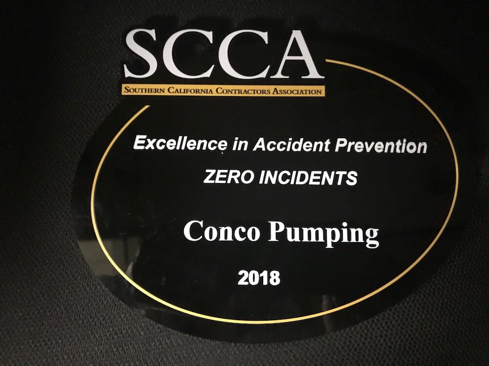 2018 SCCA Zero Accident Award - Conco Pumping
